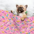 thumbnail image 3 of Yiaed Pink Donut Print Dog Blankets-Cat Blanket Washable for Couch Protection,Puppy Blanket, Soft Plush Reversible Throw Furniture Protector-Medium, 3 of 8