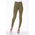 thumbnail image 1 of White Mark Cotton Solid Leggings, 201-Olive - Medium, 1 of 1