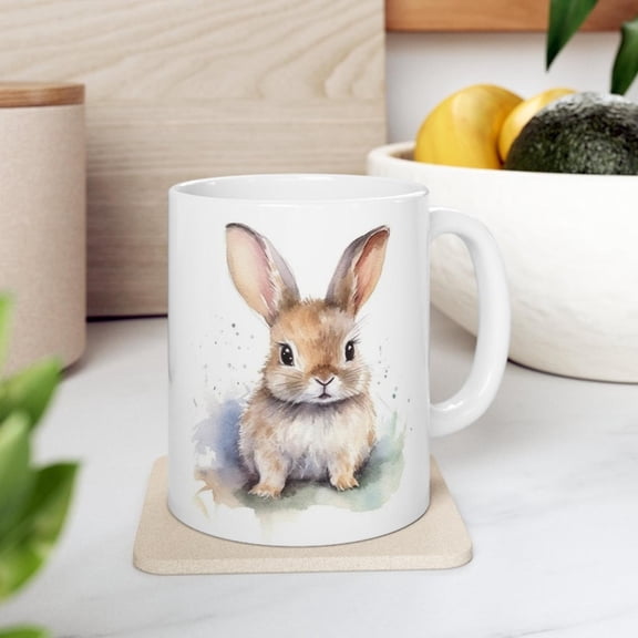 B1aby Bunny Coffee Mug Gift for Rabbit Bunnovers Water Color