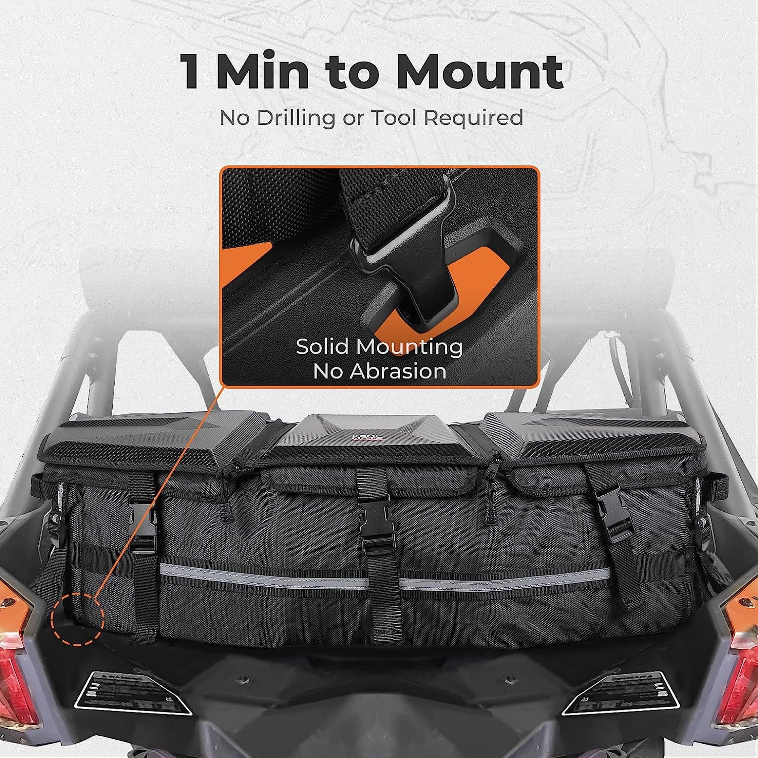 715002923 Kemimoto UTV Cargo Box Storage Bag w Cooler Compatible with Can-Am Maverick X3 Sport Commander Outlander 50L 13Gal