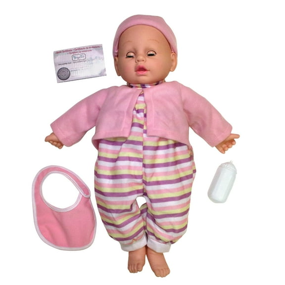 Baby's First: So Big - Striped Pajamas with Matching Baby Cap - 19" Baby Doll, 3pc Toy Care Accessories, Sleepy Time Eyes, Soft & Cuddly, Toddlers-Kids 2 years & UP