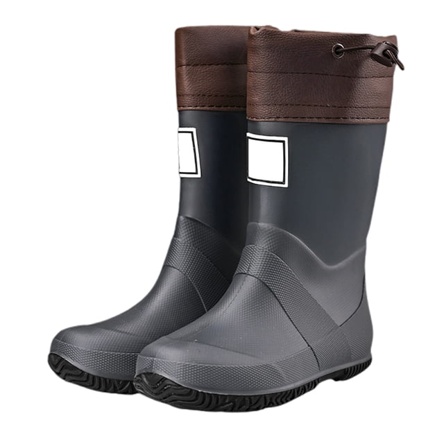Bottes de Pluie Extérieures pour Hommes Femmes Randonnée Camping Aventure Confortables Mi-Mollet Bottes en Caoutchouc