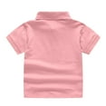 thumbnail image 5 of CCRFTGI Pique Polo Shirt for Girls Casual School Uniform Boys Shirts 2025 Summer Lapel Collar Pink Tshirt Plain Short Sleeve Shirts,Pink 4-5 Years, 5 of 5
