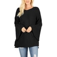 thumbnail image 5 of Daisy Del Sol Womens Warm Long Bell Sleeve Chunky Thick Knit Oversized Loose Fit High Boat Neck Tunic Pullover Sweater, 5 of 7