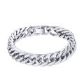 thumbnail image 1 of PROSTEEL Pulseras de cadenas cubanas de plata para hombre de 17 mm, pulsera gruesa de acero inoxidable con eslabones de Franco para niños, pulsera de mano de moda, regalo de Navidad, 23cm/9, 1 of 7