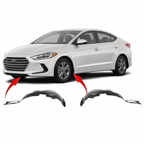 DCP Set of 2 Fender Liners for Hyundai Elantra 2017-2018 HY1248161 HY1249161