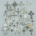thumbnail image 2 of 25* Mixed Cross Pendant Vintage Antique Silver Tone Alloy Faith Religious Charm, 2 of 6