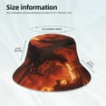 thumbnail image 3 of KLL Fiery Dragons Castle Attack Bucket Hat for Women Men Packable Travel Beach Sun Hat Outdoor Rave Accessories Reflective Fisherman Cap, 3 of 7