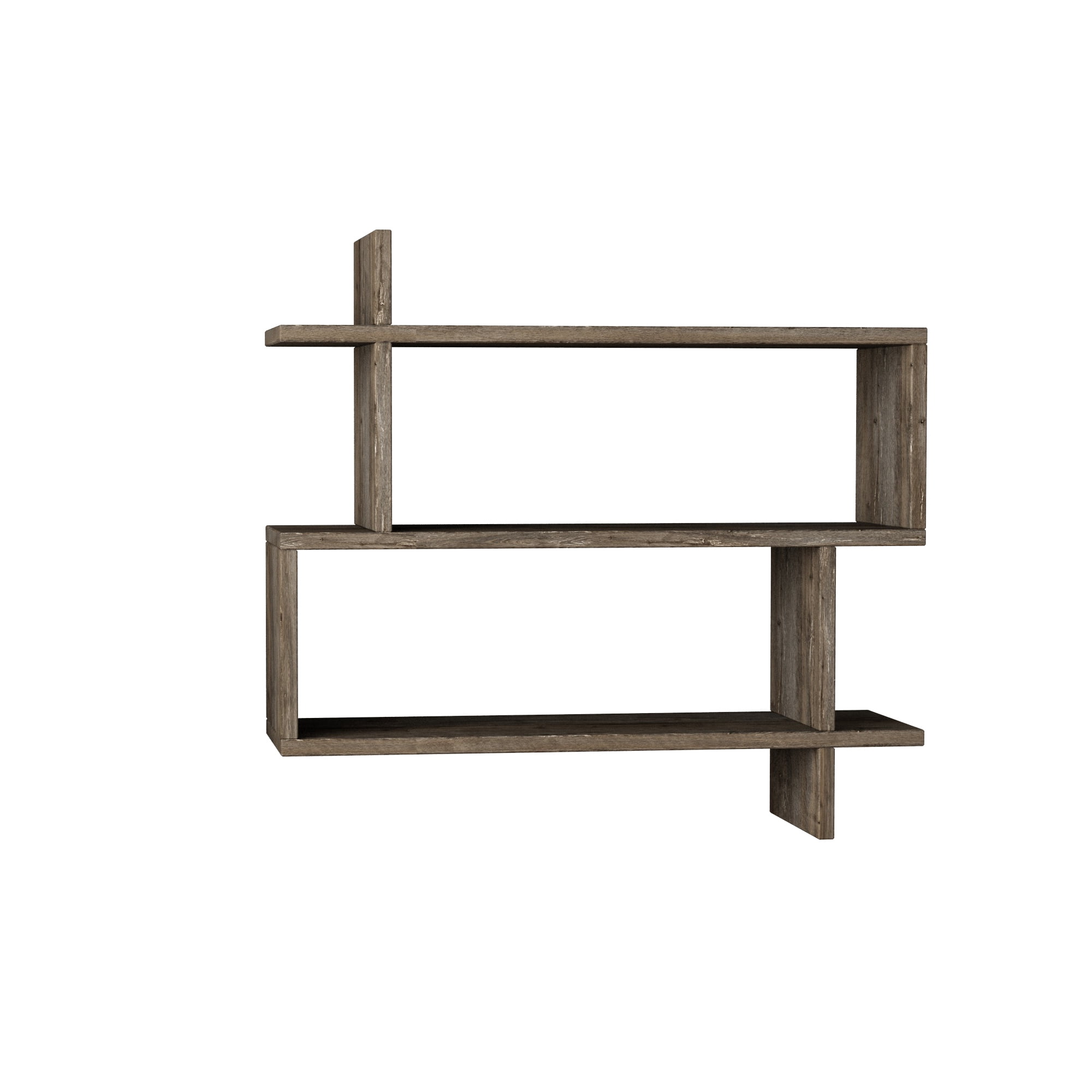 Ada Home Decor Furniture 27.5" 3 Tier Dark Brown Westcott Modern Wall Shelf