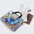 thumbnail image 5 of 16" Laptop Briefcase, Detachable Anti-Slip Shoulder Strap, Multi-Compartment Work Travel Bag Blue Butterfly and Musical Sheets, 5 of 8