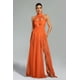 thumbnail image 4 of Vestido Bella Barnett Rivka, cuello halter, malla torcida, maxi naranja, 4 of 10