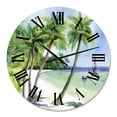 thumbnail image 2 of Designart 'Summer Beach With Palm Trees' Nautical & Coastal Wall Clock, 2 of 5