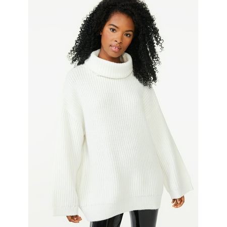 Scoop Women's Cozy Tunic Turtleneck Sweater