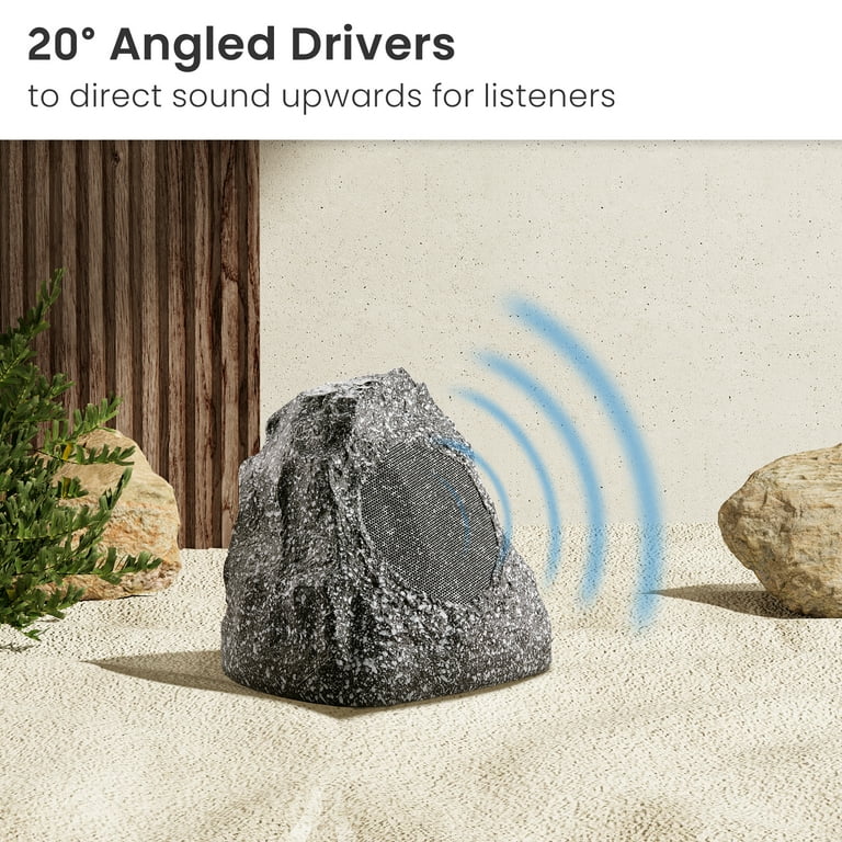 Outdoor Granite Rock 2-Speaker Set for Deck Patio Garden Outdoor Granite Rock 2-Speaker Set for Deck Patio Garden