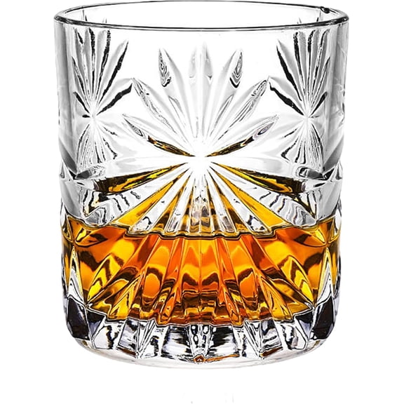 Crystal Whiskey Glasses, Old Fashioned Shot Glasses Crystal Whiskey Glasses Sets, Whiskey Tasting Glass Heavy Duty Drinking Glasses Bourbon Gifts for Whiskey Lovers (A2)