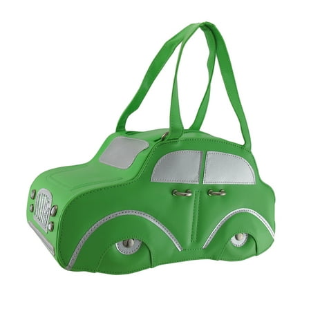 Vintage Car Shaped Handbag Chrome Hardware / Faceted Jewels