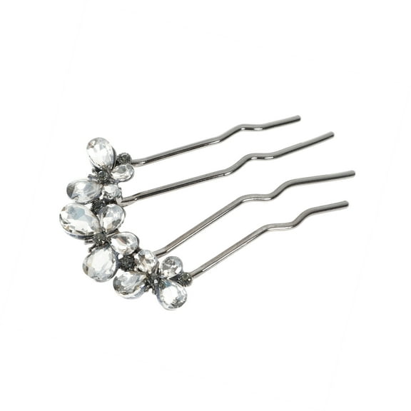 Vocoste Rhinestone Butterfly  Decorative Hair Combs Stylish Bridal Side Comb Hair Accessory for Elegant Styling Black Gray