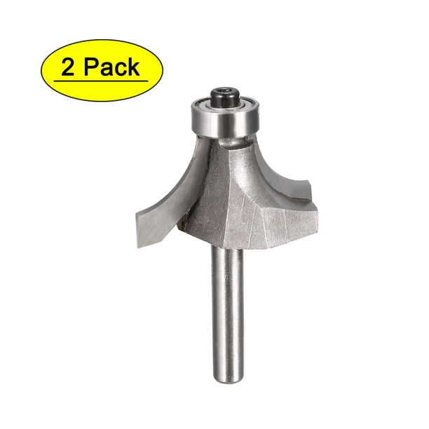 2Pcs Broca para Router 1/4 Vástago 1 Pulgada Diámetro de Corte Esquina Redondeada Acero de Tungsteno