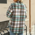 thumbnail image 4 of Black and Friday Clothing Sales Idoravan Plaid Shirts for Women Winter Jacket Clearance Fashion Women Plaid Printing Cardigan Button Coat Blouse Outwear Shirts Outwear Green M, 4 of 4