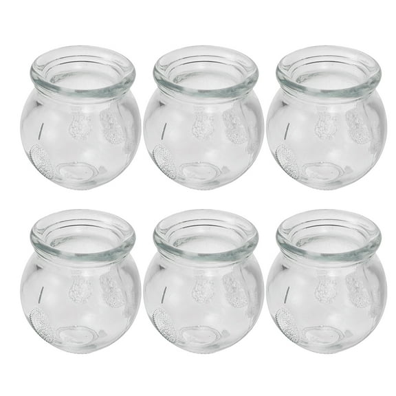 MLINS 6pcs Glass Cupping Set Body And Face Massage Cups Clear Glass Jars For Fire Cupping Massage Supplies Back Massage Suction Cups