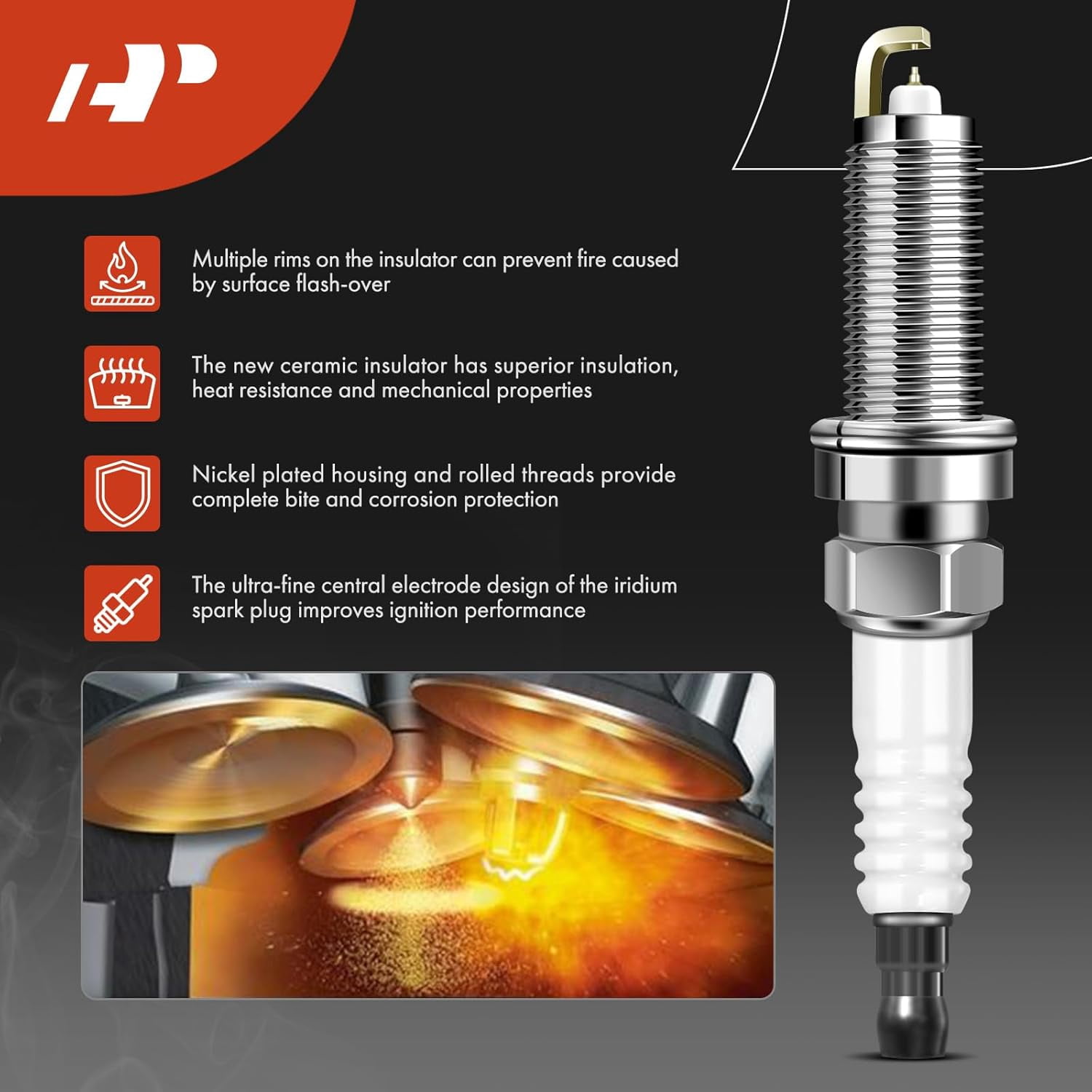A-Premium Ignition Coils And Spark Plugs Set, Set of 4