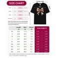 thumbnail image 7 of T Shirts for Women Short Sleeve Cotton Crewneck T-Shirt, Brown White Decorative Bow Tee Tops Casual Basic T-Shirts, XS-5XL Black XS, 7 of 7