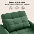 thumbnail image 6 of 3-in-1 Convertible Sleeper Chair, Lightweight Foldable Sofa Bed for Small Spaces, Linen Upholstery, Green, 6 of 8