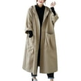 thumbnail image 4 of Arnsht Women's Trench Coat Vintage Double Breasted Notched Lapel Long Sleeved Jacket Fall Casual Classic Overcoat Yellow Free Size, 4 of 7