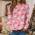 thumbnail image 2 of TTUHYWXI Womens Ugly Christmas Deer Sweatshirts Fashion Xmas Pullover Tops Fall Casual Crewneck Long Sleeve T Shirts Oversized (Watermelon Red, XXL), 2 of 6
