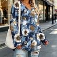 thumbnail image 4 of GERsome Women's Tops Plus Size V Neck Long Sleeve Shirts Dressy Casual Blouses Print Tunic Tops Size 4XL, 4 of 7