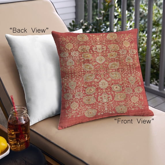 Ahgly Company Outdoor Square Mid-Century Modern Throw Pillow, 18 inch by 18 inch