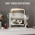thumbnail image 5 of Odernirror Vanity Mirror with Bluetooth, LED Makeup Mirror for Desk, 5X Magnifier, Dimmable 3 Color Modes, White, 5 of 8