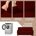 thumbnail image 4 of T Cushion Loveseat Slipcover with 2 Individual T Cushion Shape Seat Covers for Home Décor, 3 Pieces Stretchable Washable Non-Pilling Non-Slip Love Seat Covers (Oversized Loveseat, Wine Red), 4 of 18