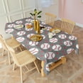 thumbnail image 3 of Baseballs and Love Rectangle Tablecloth 60"x120",Waterproof Polyester Rectangle Table Cloth, Wipeable Spillproof Polyester Tablecloth for Dining, Camping, Indoor and Outdoor, 3 of 6