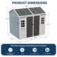 thumbnail image 3 of JULY'S SONG 8x6 Outdoor Storage Shed with Openable Windows, Heavy Duty Resin Sheds with Floor & Lockable Doors, Plastic Storage Cabinets for Outside, Grey, 3 of 13