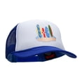 thumbnail image 5 of Surfboard in Sands Patched Two Tone Polyester 5 Panel Foam Front Mesh Back Cap - Royal White OSFM, 5 of 5