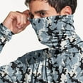 thumbnail image 7 of lcziwo Mens UPF 50+ Hoodie UV Sun Protection Long Sleeve Camo Print Shirt with Face Mask Summer Beach Holiday Athletic Pullover Navy L, 7 of 7