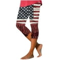 thumbnail image 2 of Wiyuqeen American Flag Capri Pants Womens High Waist Stretchy Yoga Workout Leggings Distressed 4th of July Pants Plus Size Beach Vacation Capris, 2 of 5
