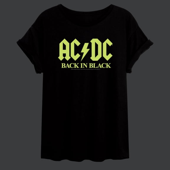 ACDC - Glow In The Dark - Back In Black - Juniors Ideal Flowy Muscle T-Shirt