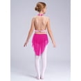 thumbnail image 4 of YiZYiF Girls Sparkly Figure Skating Dress Mesh Skirt Ballet Leotard Lyrical Dance Clothes Pink&Hot Pink 16, 4 of 5