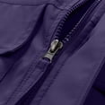 thumbnail image 4 of Mrmaere Hooded Multi Pocket Cargo Jacket Men Hooded Button Zip Up Casual Workwear Jacket Purple L, 4 of 7