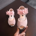 thumbnail image 2 of Viluyesy Girls Dance Shoes Solid Color Ballet Flats with Floral Embellishment and Crystal Accents, Soft Sole Princess Sandals for Spring & Summer Pink Size 11, 2 of 10