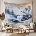 thumbnail image 2 of Navy Blue Mountain Tapestry for Bedroom Wall Hanging Tapestry, Modern Abstract Art Tree Ceiling Backdrop Tapestries Poster Blanket Wall Decor for Teens Room Living Room Dorm 39" x 59", 2 of 8