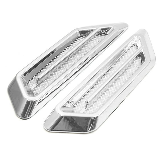 Unique Bargains 2 Pcs Chrome Adhesive Car Side Fender Vent Air Flow Decoration Sticker 17 x 4.5cm