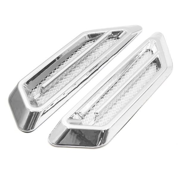 2pcs 17cmX4,5cm Plástico Cromado Decoración Guardabarros Coche Forma Spolier Toma de Aire