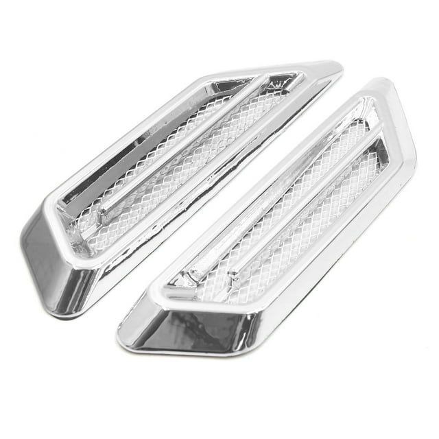 Unique Bargains 2Pcs Chrome Adhesive Car Side Fender Vent Air Flow Decoration Sticker 17 x 4.5cm
