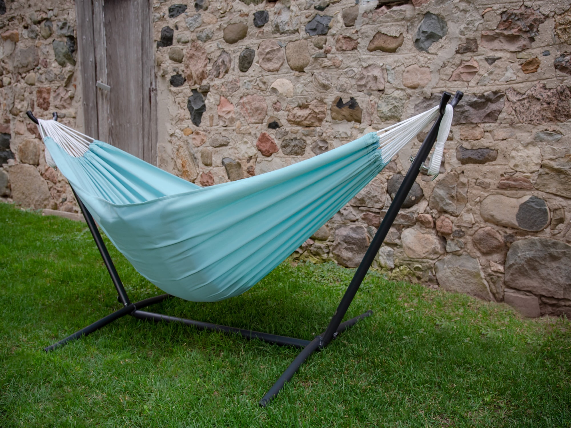 Vivere S Combo Polyester Aqua Hammock With Stand 9ft Walmart Com