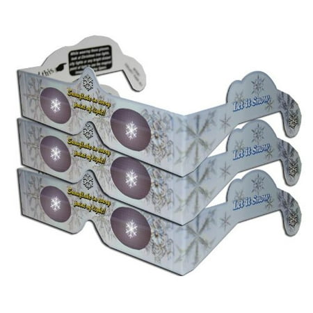 3D Christmas Glasses - SNOWFLAKES - 3 PAIR - Holiday Specs - Transform Christmas Lights Into Magical Images, A SURPRISE FOR THE EYES! Holiday Specs holographic lenses.., By 3Dstereo Glasses