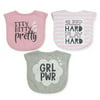 Neat Solutions 3-Pack Girl Water Resistant Heather Infant Bibs in Pink Multi