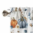 thumbnail image 5 of Valances for Windows, Thanksgiving Fall Blue Pumpkin Sunflower Rod Pocket Short Window Valance Curtains Holiday Window Treatment for Kitchen Living Room Bathroom, 54"x18", 5 of 6